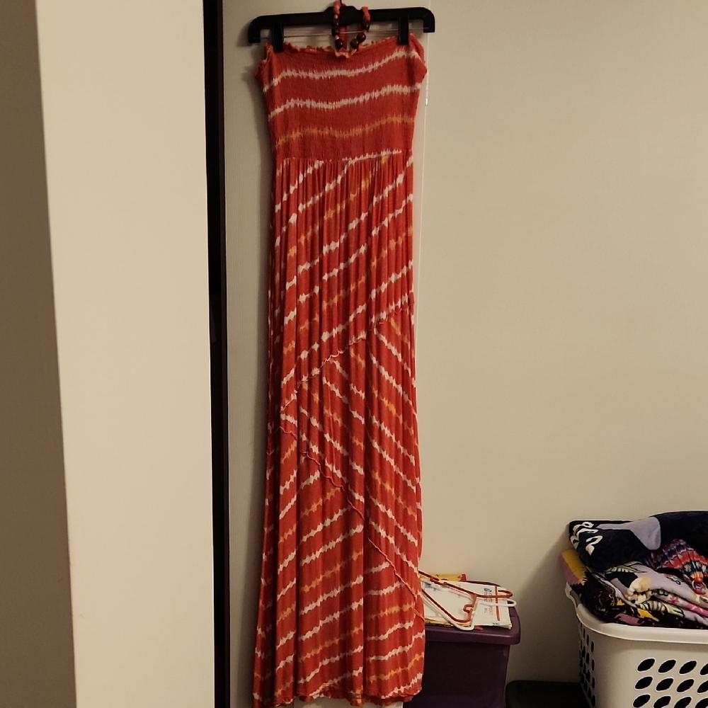 American Rag Orange and White Dress